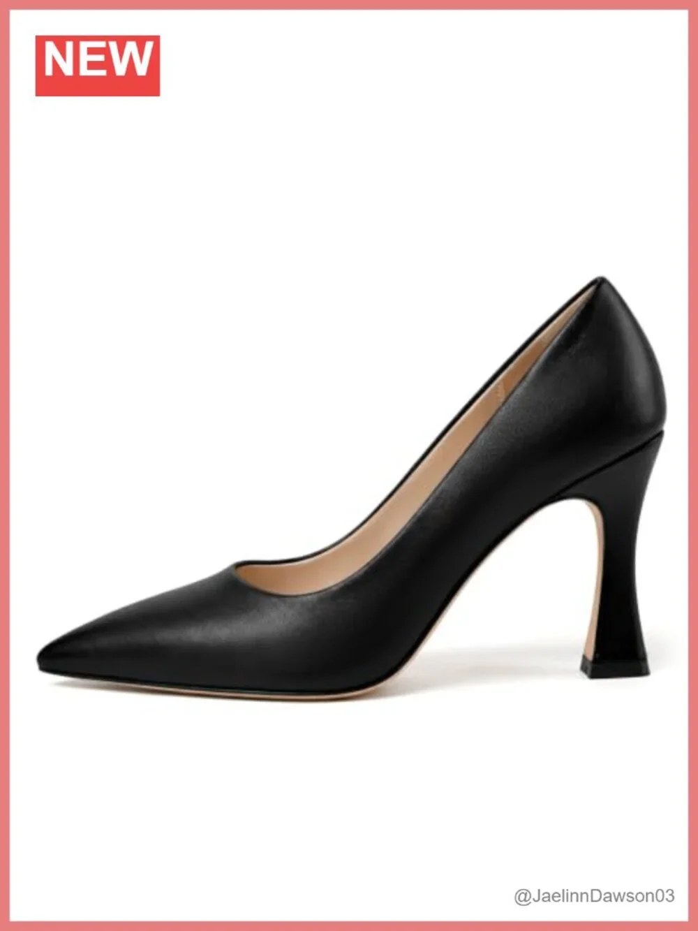 Faux Leather Pointed Toe Stiletto Pumps 3.5 inch Heel Slip On Dress Shoes Women
